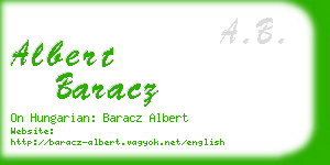 albert baracz business card